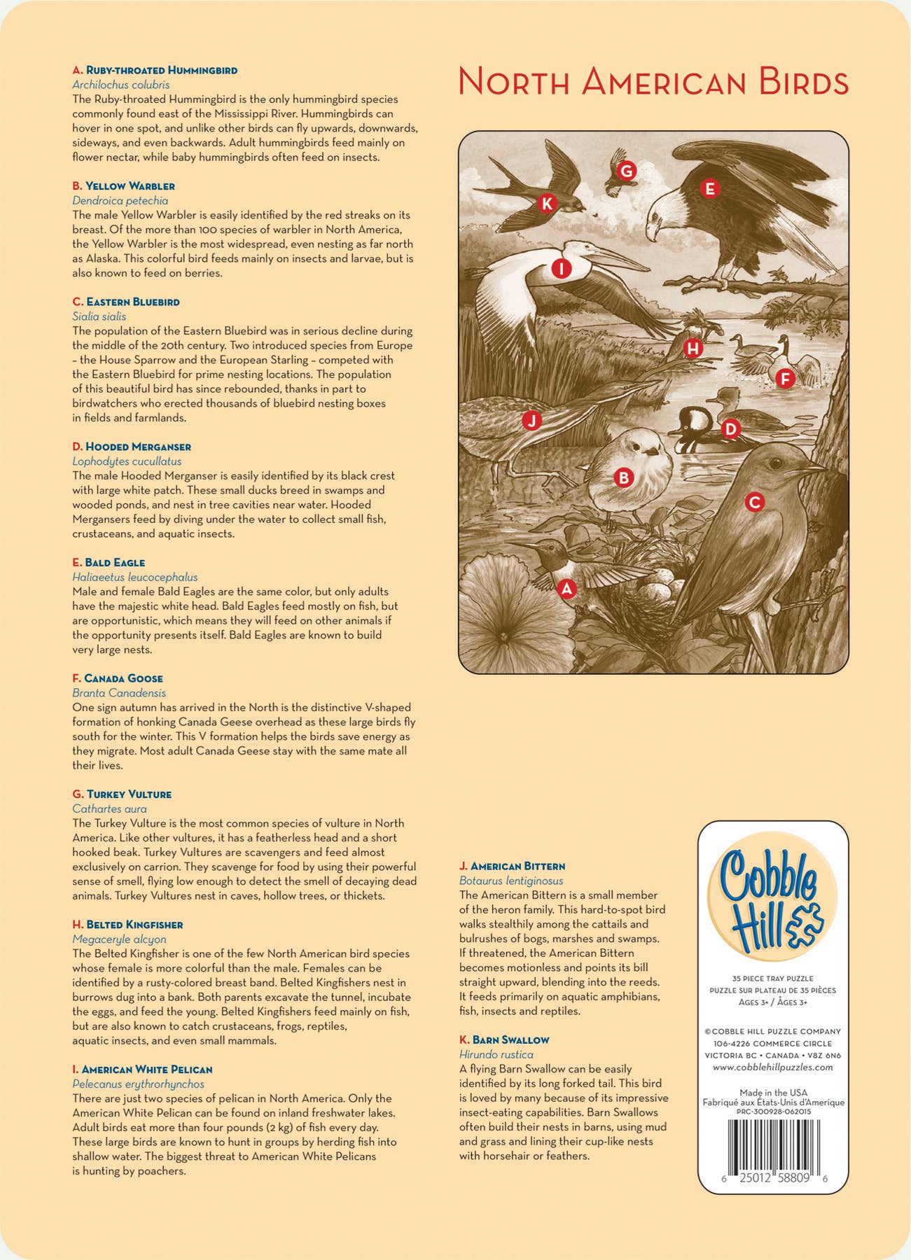 North American Birds (tray) 35pc puzzle