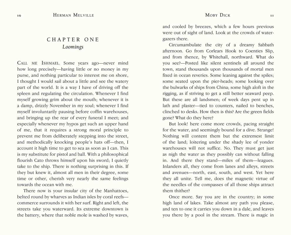 Moby Dick by Herman Melville: Hardcover; 800 pages / English
