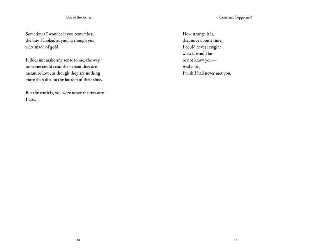 Out of the Ashes by Courtney  Peppernell: Paperback; 224 pages / English