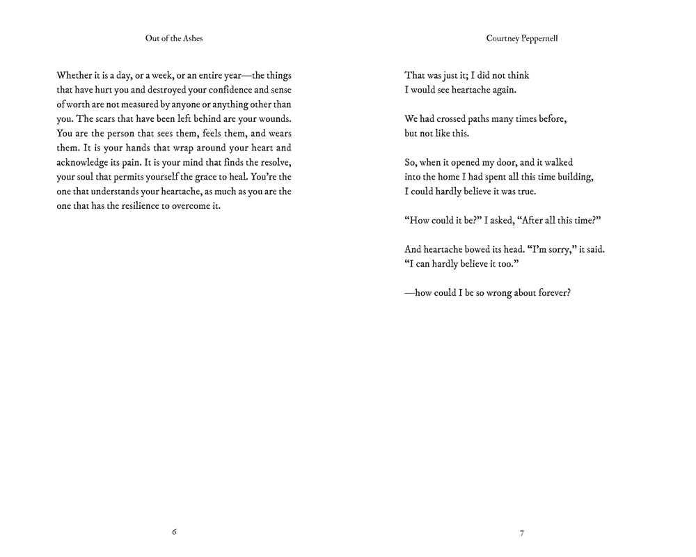 Out of the Ashes by Courtney  Peppernell: Paperback; 224 pages / English