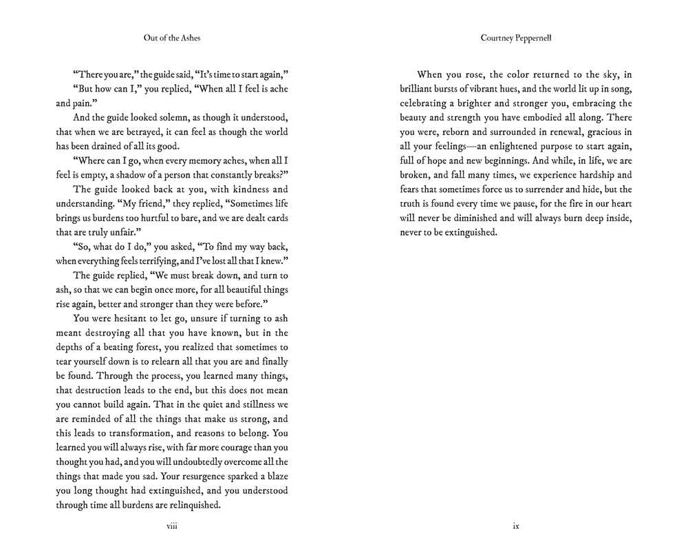 Out of the Ashes by Courtney  Peppernell: Paperback; 224 pages / English