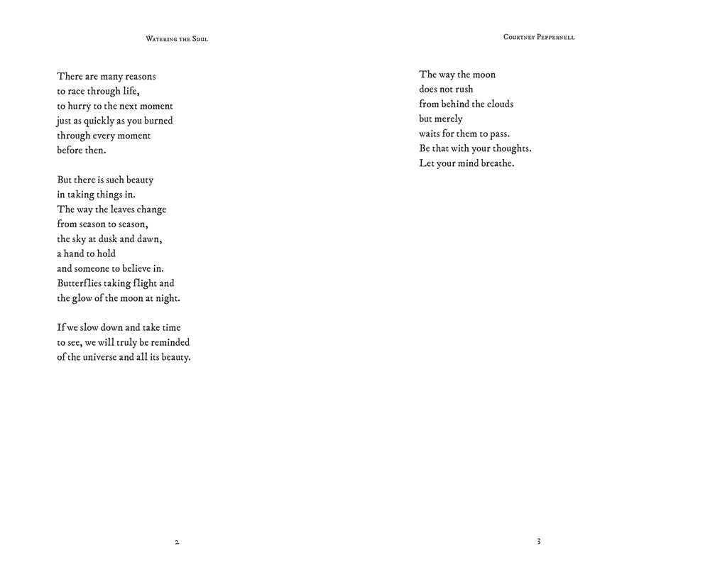 Watering the Soul by Courtney  Peppernell: Paperback; 240 pages / English