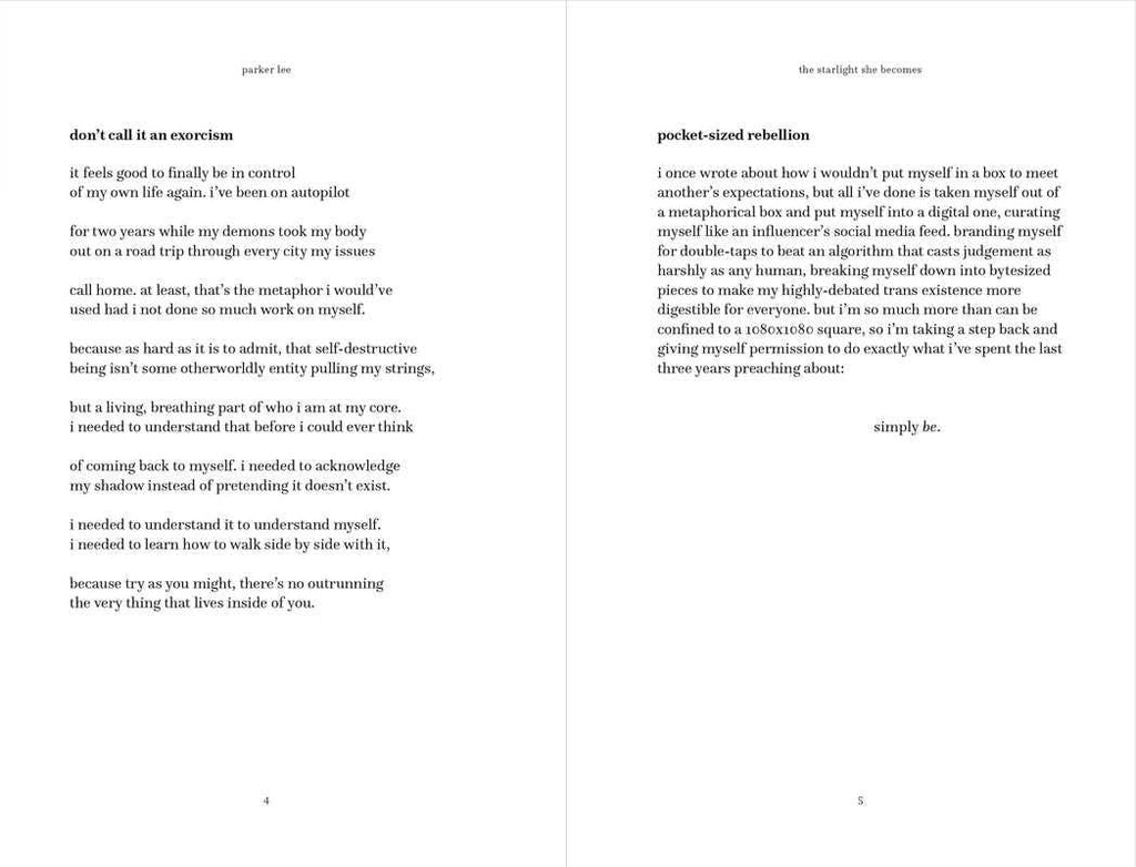 Starlight She Becomes by Parker Lee: Paperback; 128 pages / English