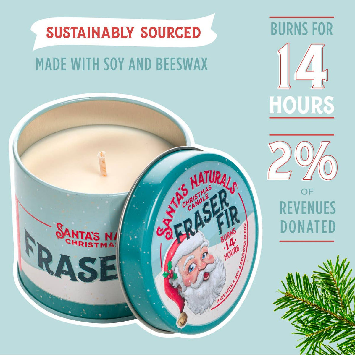 Christmas Candle in Fraser Fir 3.5oz Mini Candles