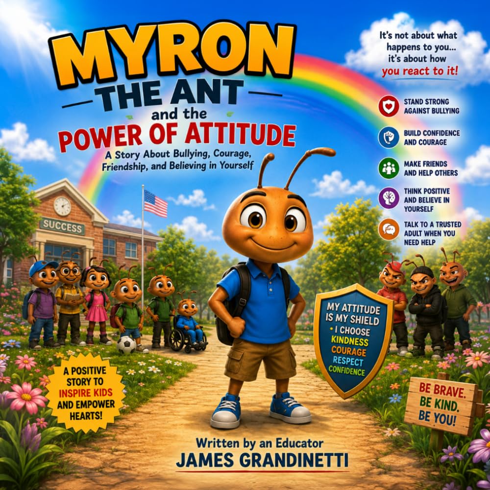 Myron the Ant and the Power of Attitude: A Story About Bullying, Courage, Friendship, and Believing in Yourself (The Adventures of Myron the Ant, #2) by James Grandinetti, Signed by Local Author