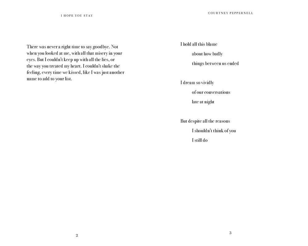 I Hope You Stay by Courtney  Peppernell: Paperback; 224 pages / English