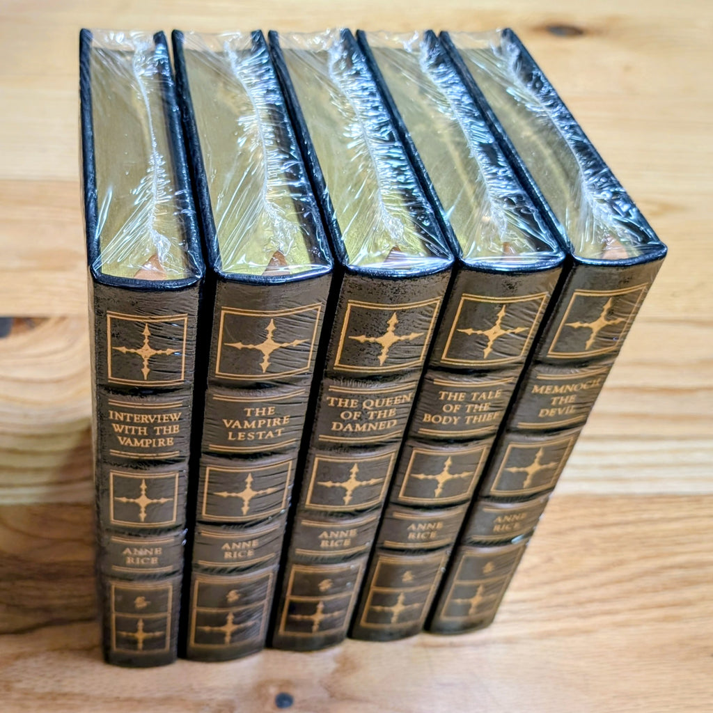 Anne Rice Vampire Chronicles Signed 5-Vol Set | Easton Press | Full Leather | 22K Gilt