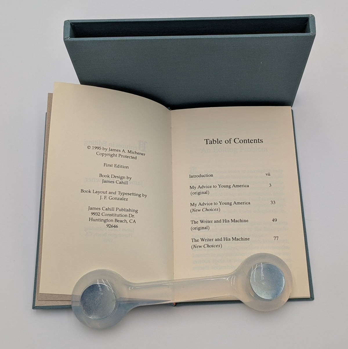 Ventures In Editing by James A. Michener – Signed Limited First Edition (#2 of 274) with PSA/DNA COA, in Slipcase (1995)