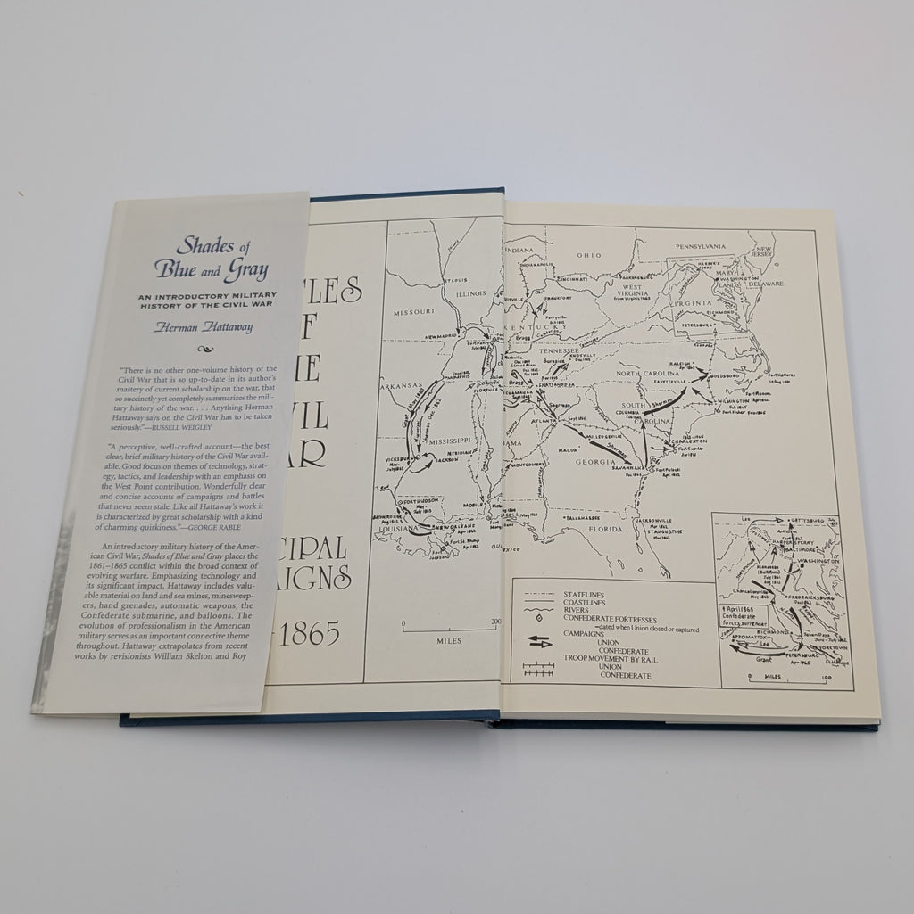 Shades of Blue and Gray: An Introductory Military History of the Civil War – Signed & Dated by Author Herman Hattaway (First Edition)