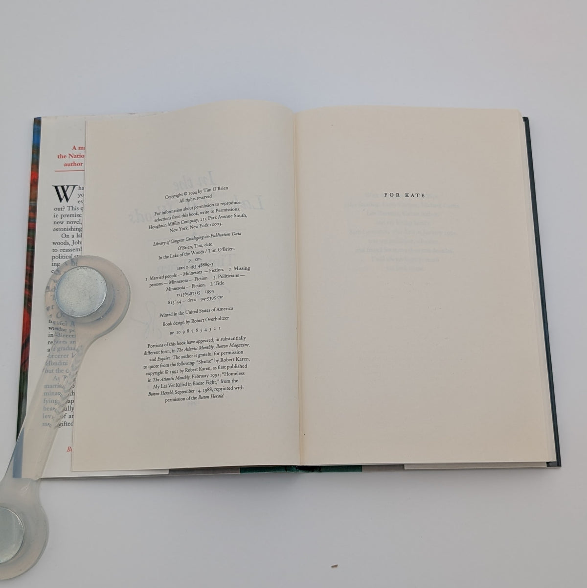 In the Lake of the Woods — Tim O’Brien — Signed First Edition / First Printing (1994)