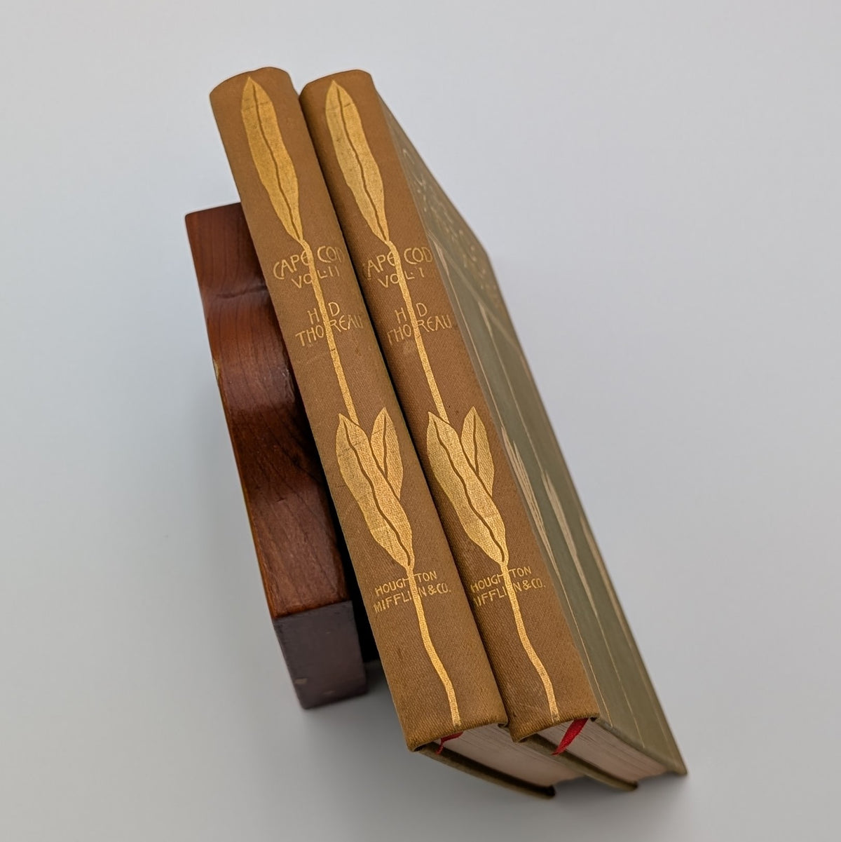 Cape Cod – Henry David Thoreau – 2‑Volume Illustrated Set (Houghton Mifflin, c.1896) – Decorative Gilt Cloth – Hinges Starting