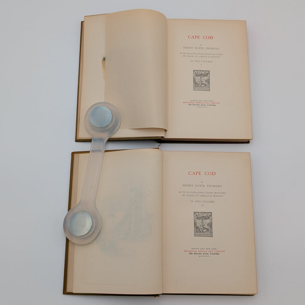 Cape Cod – Henry David Thoreau – 2‑Volume Illustrated Set (Houghton Mifflin, c.1896) – Decorative Gilt Cloth – Hinges Starting