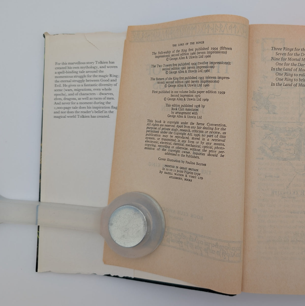 The Lord of the Rings — J.R.R. Tolkien — 1978 Book Club Associates — Pauline Baynes Dust Jacket — One‑Volume Edition — Printed in Great Britain