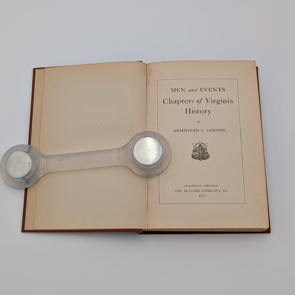 Men and Events: Chapters of Virginia History - Armistead C. Gordon — First Edition (1923) - McClure Co., Staunton VA