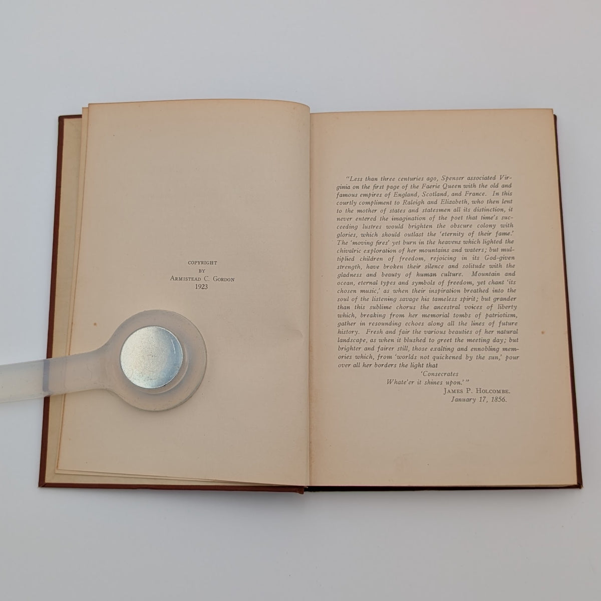 Men and Events: Chapters of Virginia History - Armistead C. Gordon — First Edition (1923) - McClure Co., Staunton VA