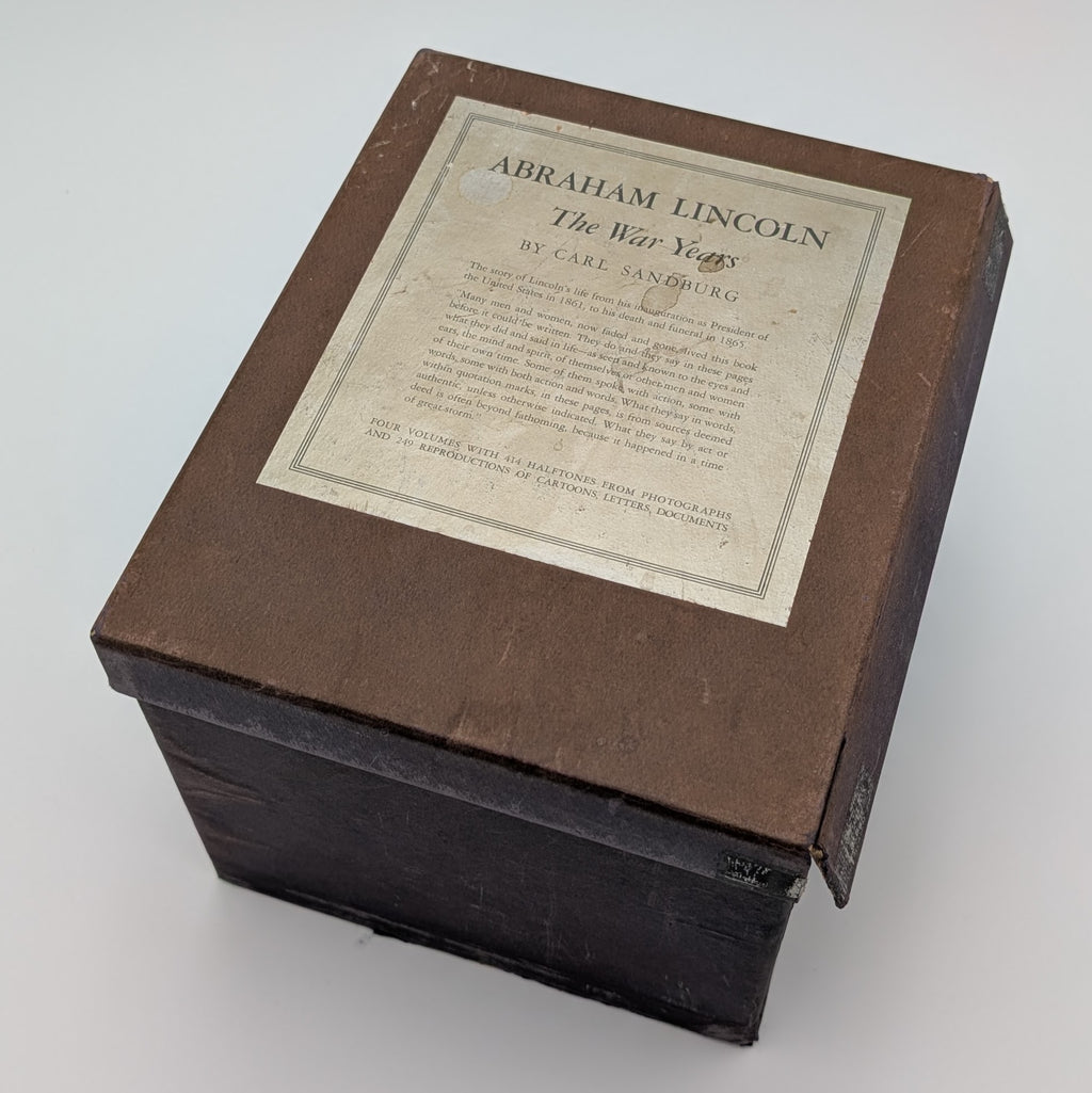 Abraham Lincoln: The War Years. First Trade Edition (1939). Warmly Inscribed Presentation Copy to Nelson Griswold, with Bookplates, Reader’s Notes, and Original Slipcase