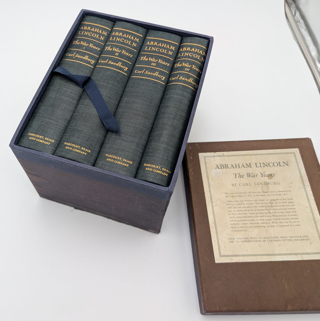 Abraham Lincoln: The War Years. First Trade Edition (1939). Warmly Inscribed Presentation Copy to Nelson Griswold, with Bookplates, Reader’s Notes, and Original Slipcase
