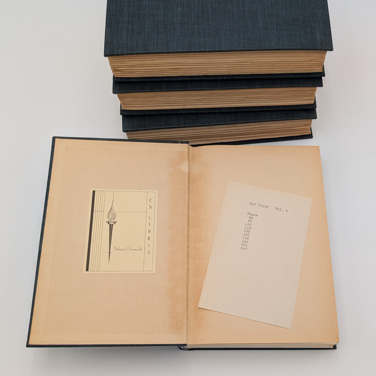 Abraham Lincoln: The War Years. First Trade Edition (1939). Warmly Inscribed Presentation Copy to Nelson Griswold, with Bookplates, Reader’s Notes, and Original Slipcase