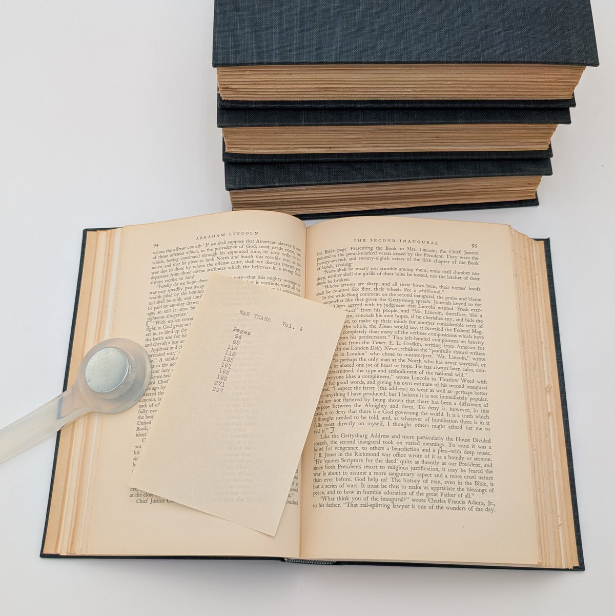 Abraham Lincoln: The War Years. First Trade Edition (1939). Warmly Inscribed Presentation Copy to Nelson Griswold, with Bookplates, Reader’s Notes, and Original Slipcase
