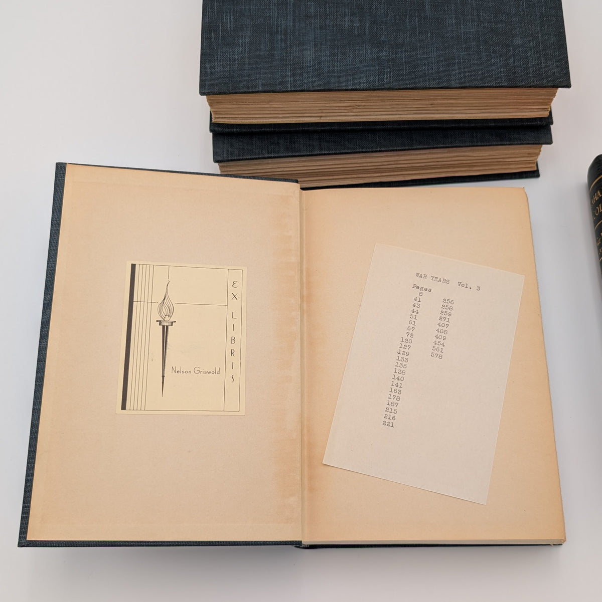 Abraham Lincoln: The War Years. First Trade Edition (1939). Warmly Inscribed Presentation Copy to Nelson Griswold, with Bookplates, Reader’s Notes, and Original Slipcase