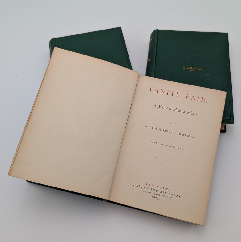 1865 VANITY FAIR • 3‑Volume Set • W.M. Thackeray • Harper & Brothers • Illustrated • Scarce