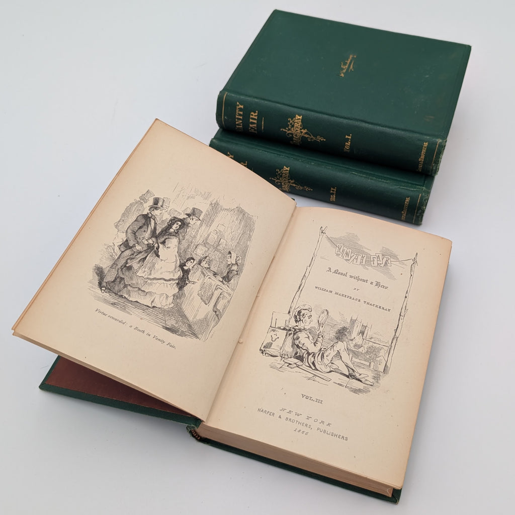 1865 VANITY FAIR • 3‑Volume Set • W.M. Thackeray • Harper & Brothers • Illustrated • Scarce