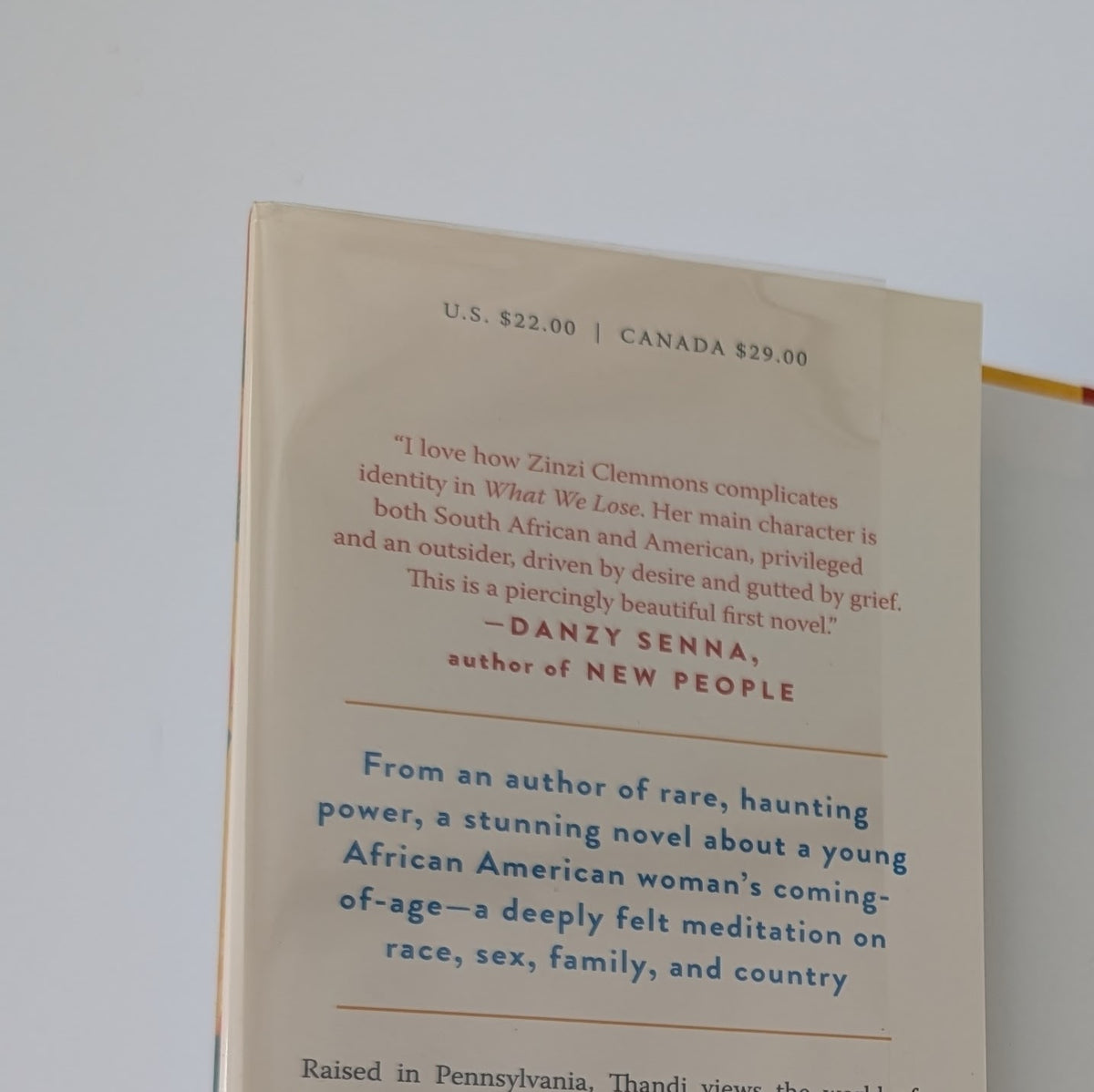 What We Lose — Zinzi Clemmons — Signed First Edition (2017, Viking) — NF/NF