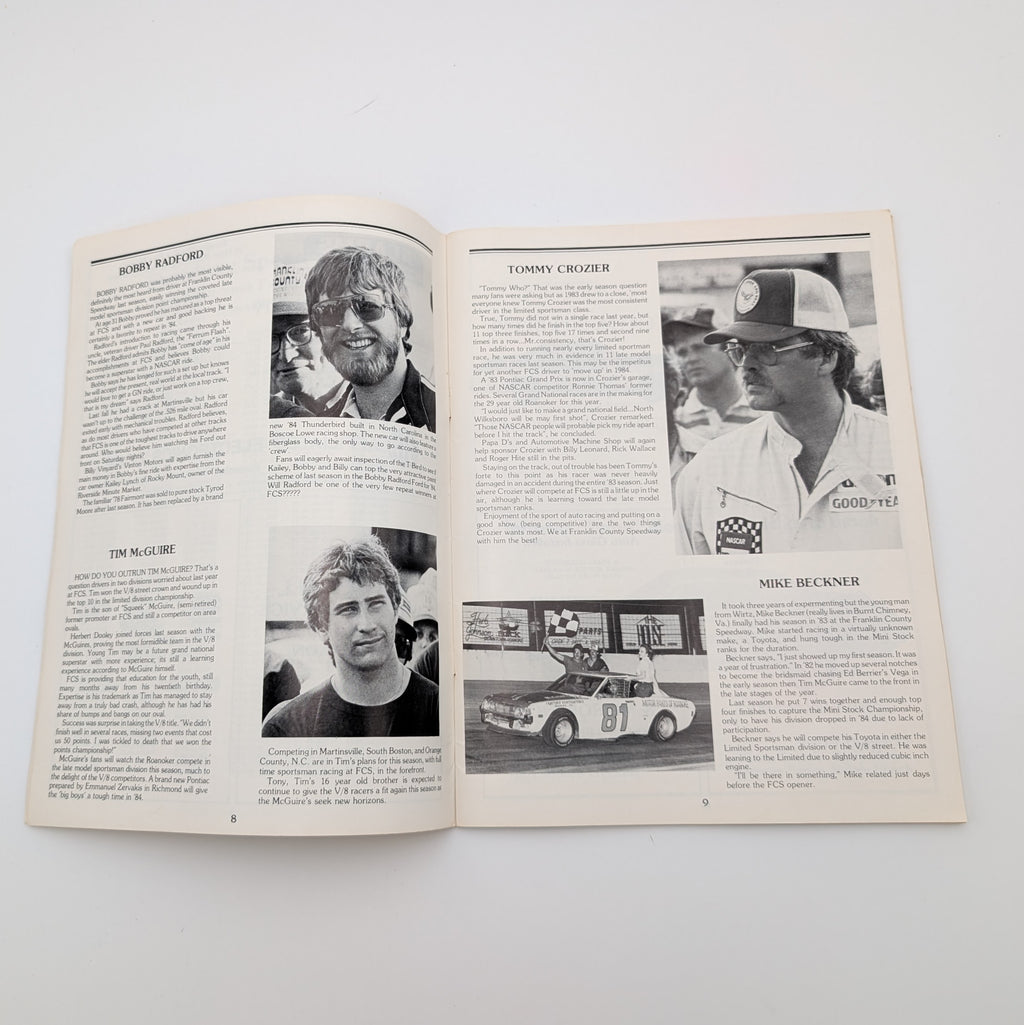 1984 Franklin County Speedway Program – Wendell Scott “Ridgerunner Motors 250” – Original 44‑Page Event Booklet