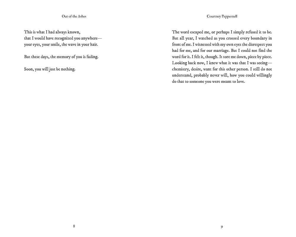 Out of the Ashes by Courtney  Peppernell: Paperback; 224 pages / English