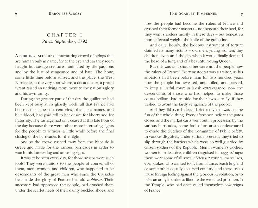 Scarlet Pimpernel by Baroness Orczy: Hardcover; 352 pages / English