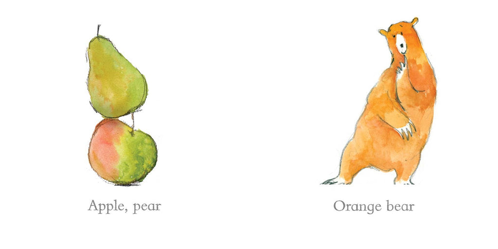 Orange Pear Apple Bear by Emily Gravett: Board Books; 24 pages / English