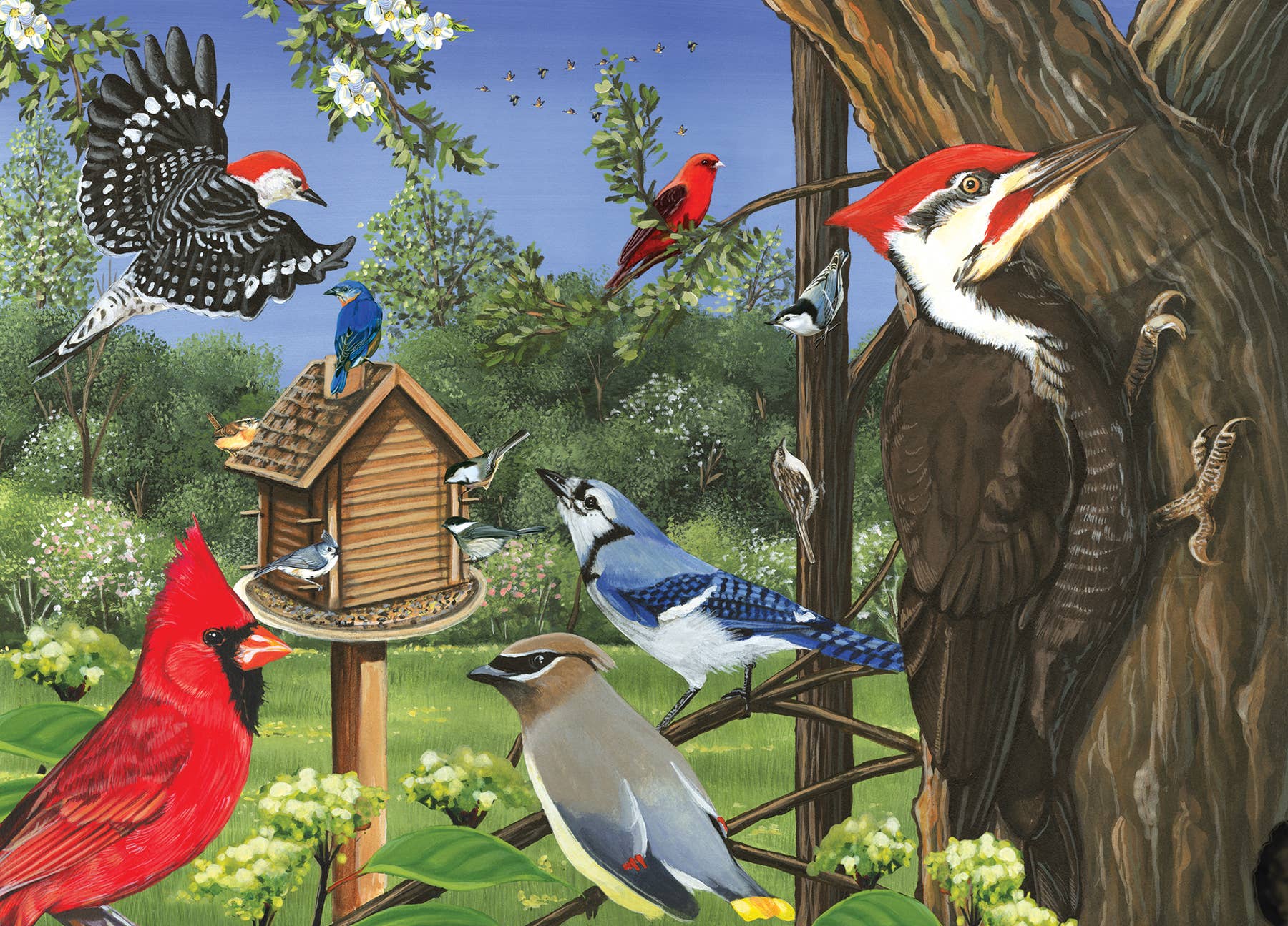 Around the Birdfeeder (tray) 35pc puzzle