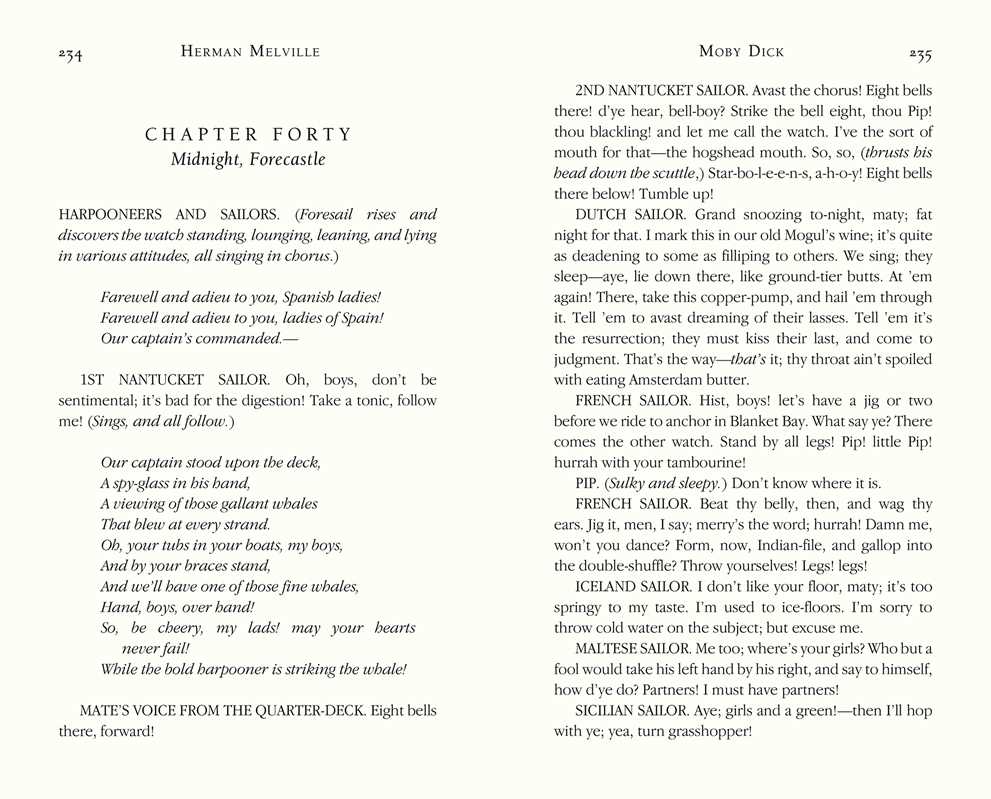 Moby Dick by Herman Melville: Hardcover; 800 pages / English