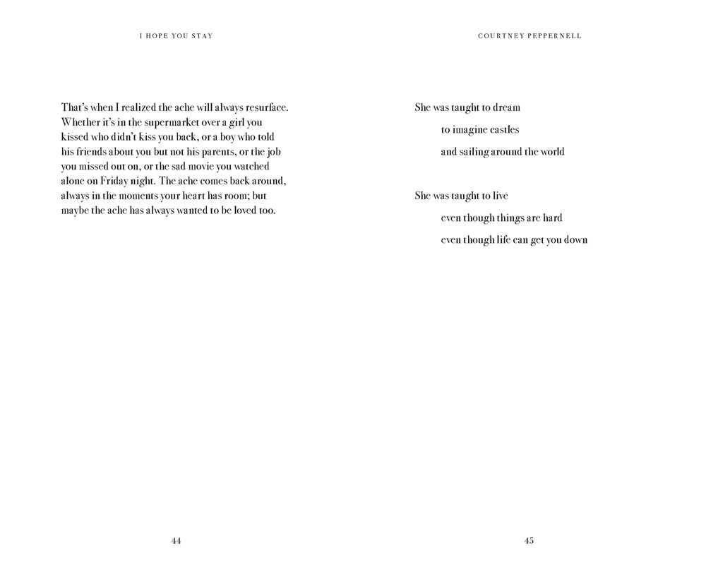 I Hope You Stay by Courtney  Peppernell: Paperback; 224 pages / English