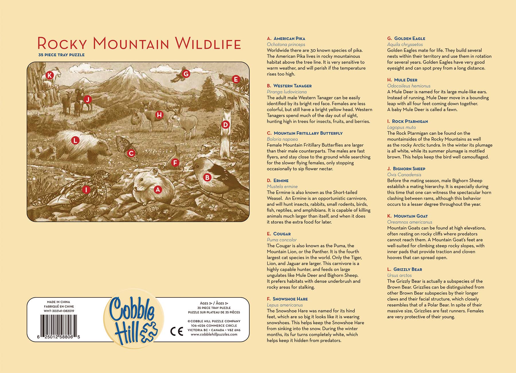 Rocky Mountain Wildlife (Tray) 35pc puzzle