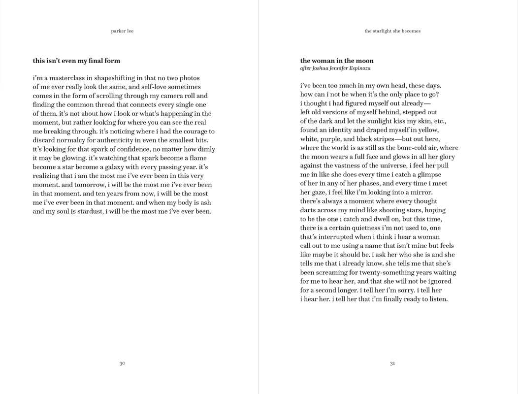 Starlight She Becomes by Parker Lee: Paperback; 128 pages / English