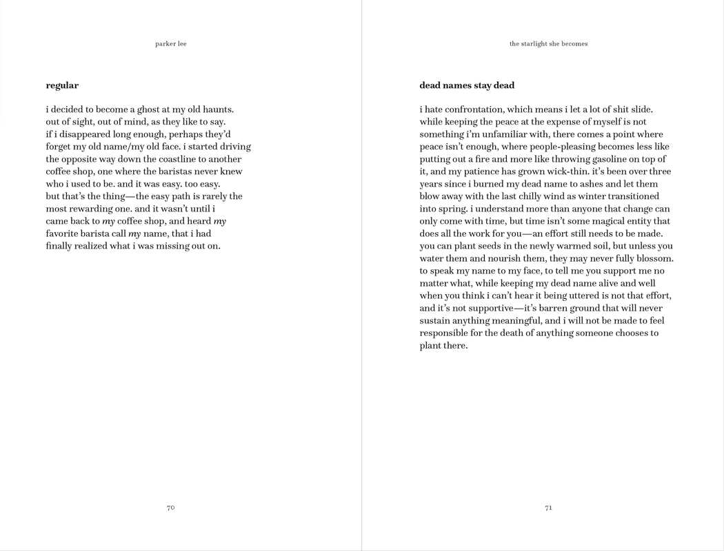 Starlight She Becomes by Parker Lee: Paperback; 128 pages / English