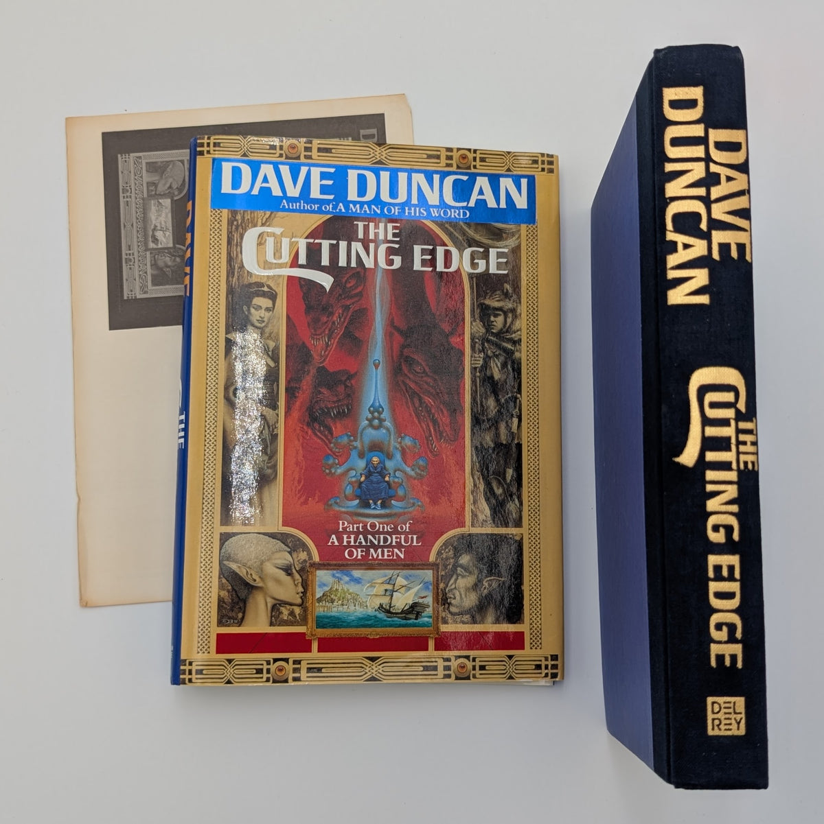The Cutting Edge — Dave Duncan — 1992 First Edition — Signed — in Brodart + Publisher Postcard